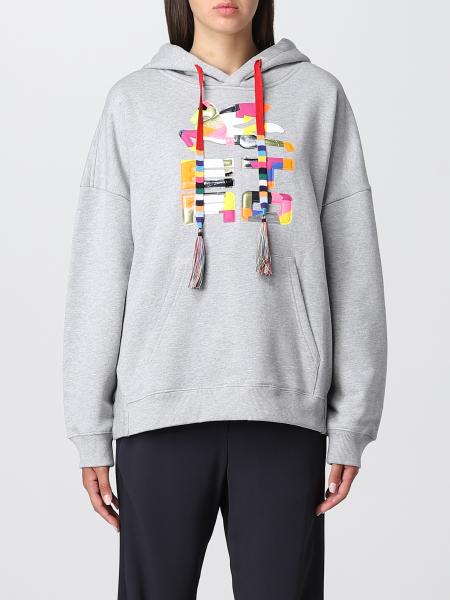 Etro cotton hoodie with logo patch