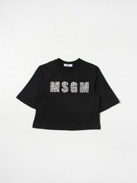 MSGM KIDS: t-shirt for girls - Black | Msgm Kids t-shirt MS029227 ...