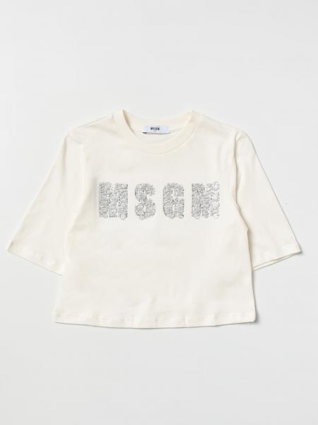 MSGM KIDS: t-shirt for girls - Cream | Msgm Kids t-shirt MS029227 ...