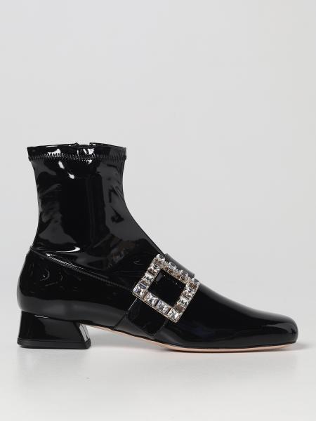 Stivaletto Stretch Très Vivier Roger Vivier in vernice con fibbia