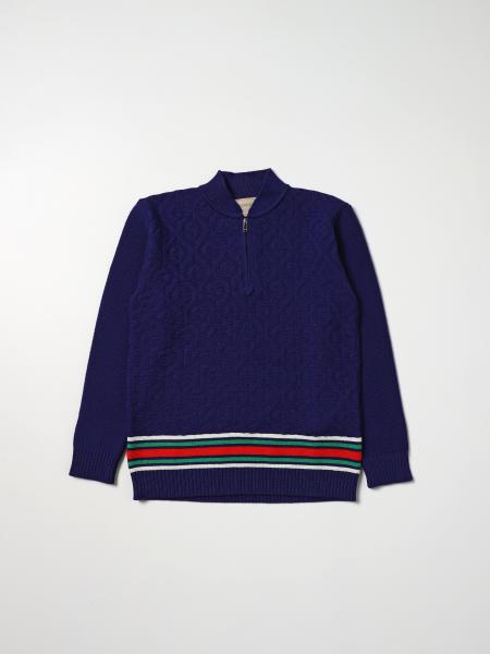 Gucci wool sweater with G and rhombus pattern