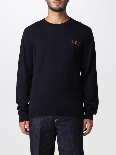 A.P.C.: sweater for man - Navy | A.p.c. sweater WOAOCH23145 online at ...