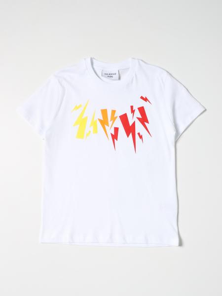 NEIL BARRETT: t-shirt for boys - White | Neil Barrett t-shirt 032276 ...