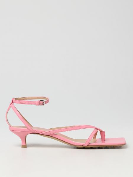 BOTTEGA VENETA: heeled sandals for women - Pink | Bottega Veneta heeled