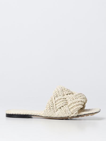 Sandali Flat Bottega Veneta in rafia