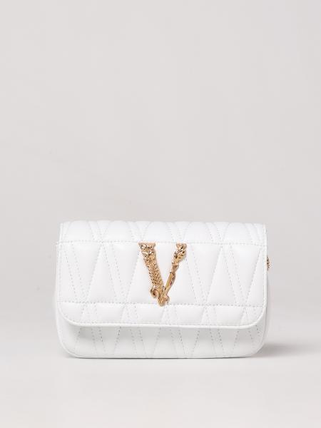Versace: Virtus Versace bag in quilted leather with metal Baroque logo