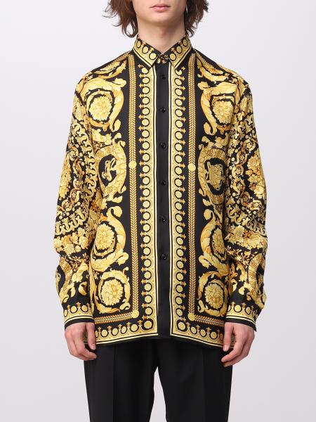 VERSACE: shirt for man - Gold | Versace shirt 10039411A03044 online on ...
