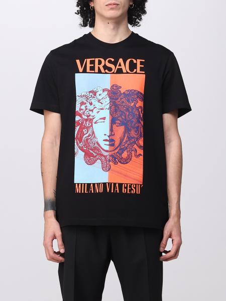 Versaceアウトレット：Tシャツ メンズ - ブラック | GIGLIO.COM