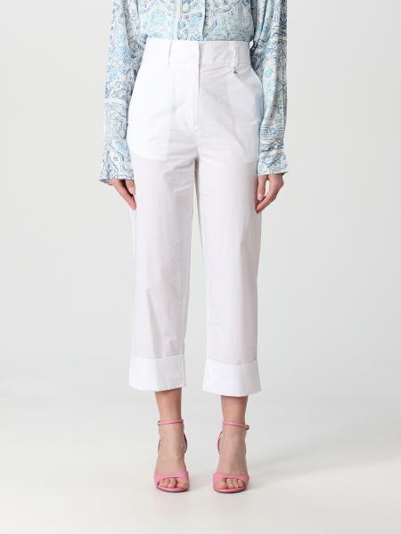 Patrizia Pepe pantaloni bambina gamba larga con pinces panna main image 1