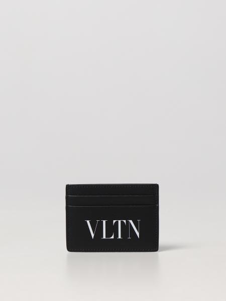 Valentino Garavani: Vltn Credit Card Holder In Leather - Black 