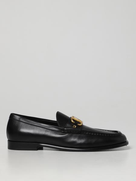 VALENTINO GARAVANI: VLogo Signature moccasins in nappa leather - Black ...