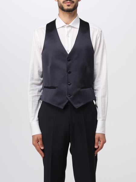 EMPORIO ARMANI: suit vest for man - Blue | Emporio Armani suit vest ...