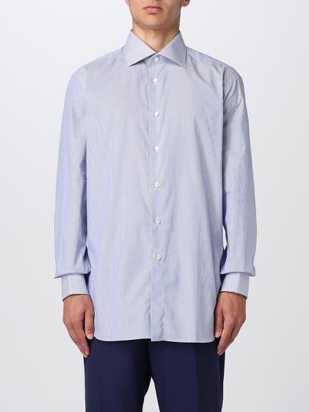 BRIONI: cotton shirt - Gnawed Blue | Brioni shirt RCB20LPA03T online at ...