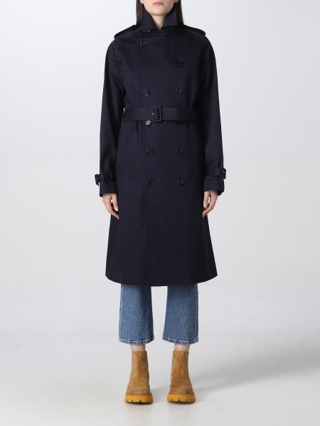 A.P.C.: trench coat for woman - Navy | A.p.c. trench coat COZBAF010150 ...