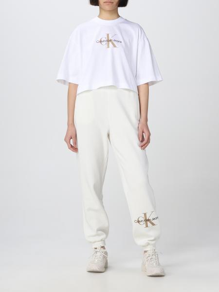 CALVIN KLEIN JEANS: t-shirt for woman - White | Calvin Klein Jeans t-shirt J20J220280 online GIGLIO.COM