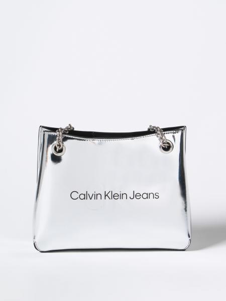 CALVIN KLEIN JEANS: tote bags for woman - Silver  Calvin Klein Jeans tote  bags K60K610397 online at