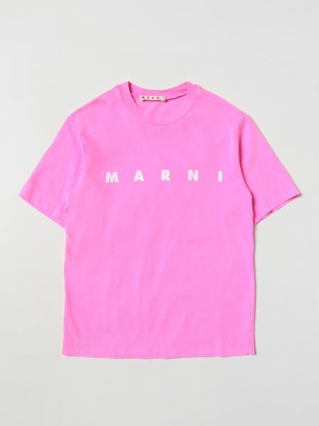 MARNI: T-shirt in cotton - Fuchsia | Marni t-shirt M002MVM00PF online ...