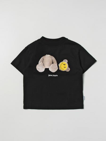 T-shirt Bear Smiley Palm Angels in cotone