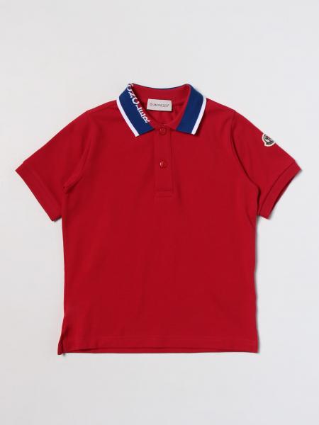 Moncler Outlet: polo shirt in cotton with logo - Red | Moncler polo ...