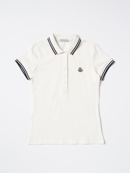 Moncler polo shirt in cotton with logo patch