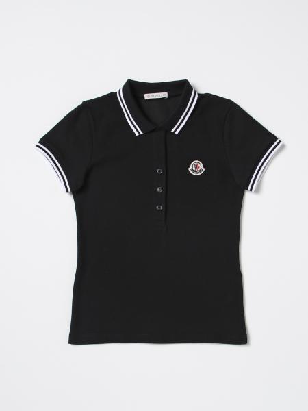 Moncler polo shirt in cotton with logo patch
