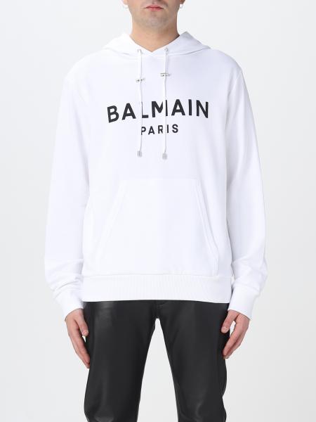 Balmain Outlet: cotton sweatshirt - White | Balmain sweatshirt ...