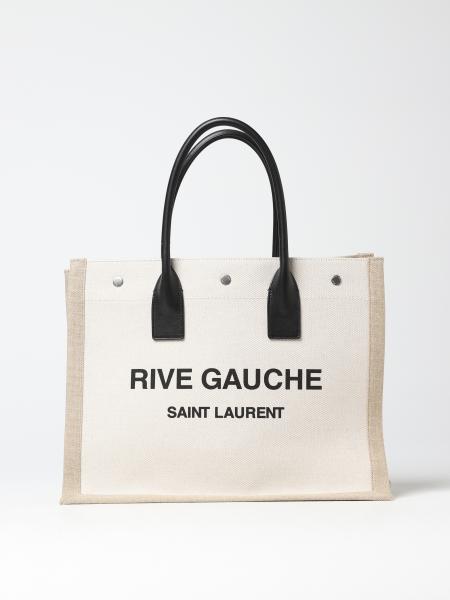 Borsa Rive Gauche Saint Laurent in canvas riciclata con logo