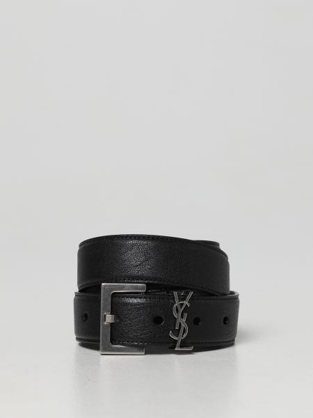 Yves Saint Laurent: Cintura Cassandre Saint Laurent in pelle a micro grana