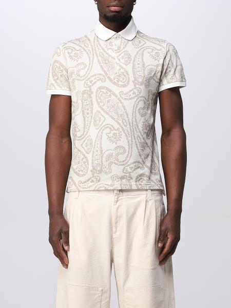 T-shirt Etro: Polo Etro in jersey con Paisley all over