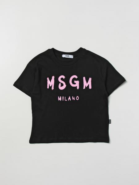 MSGM KIDS: t-shirt for girls - Black | Msgm Kids t-shirt MS029315 ...