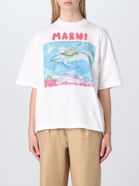 MARNI: T-shirt in cotton with print - White | Marni t-shirt ...