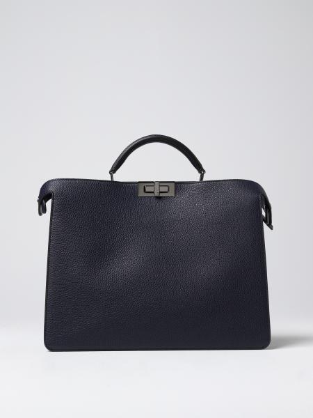 Peekaboo ISeeU Fendi laptop bag in textured leather