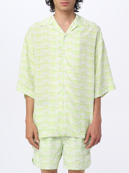 GCDS: shirt for man - Lime | Gcds shirt SS23M240723 online on GIGLIO.COM