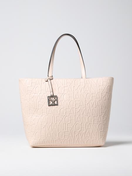 ARMANI EXCHANGE: tote bags for woman - Beige | Armani Exchange tote ...