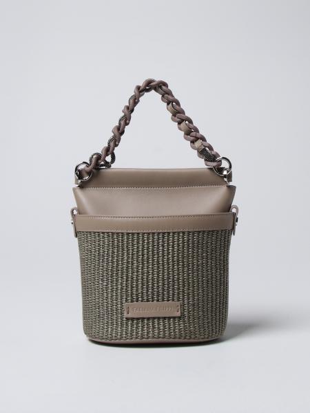 Borsa Fabiana Filippi in paglia intrecciata e pelle