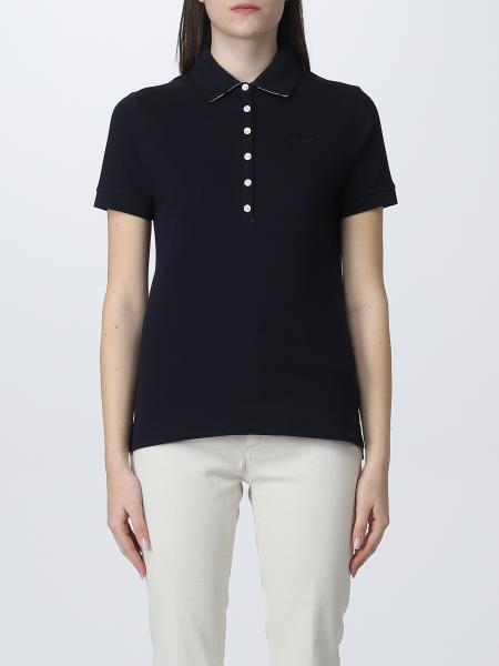 BARBOUR: polo shirt for woman - Blue | Barbour polo shirt LML0634 ...
