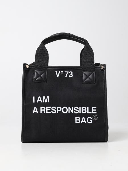 Borsa V73 in canvas e pelle sintetica con logo stampato