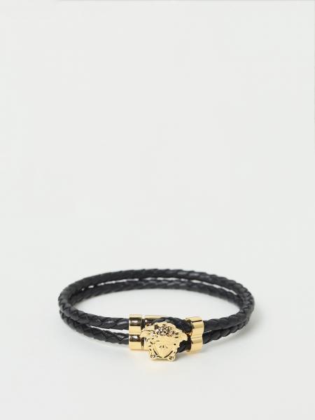 Medusa Leather Bracelet in Black - Versace