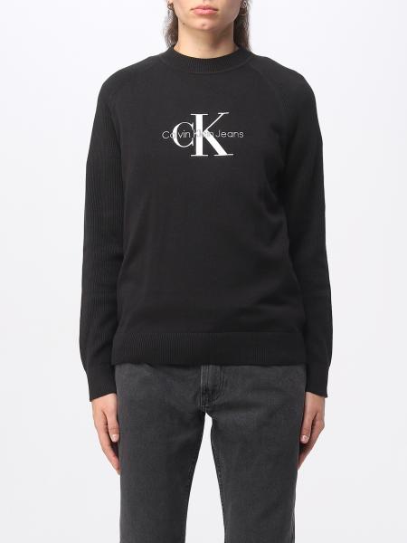 Calvin Klein Monogram Logo Relaxed Crewneck Sweatshirt in Blue