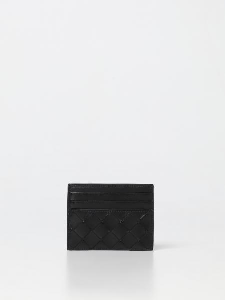 BOTTEGA VENETA: credit card holder in woven nappa - Black | Bottega ...