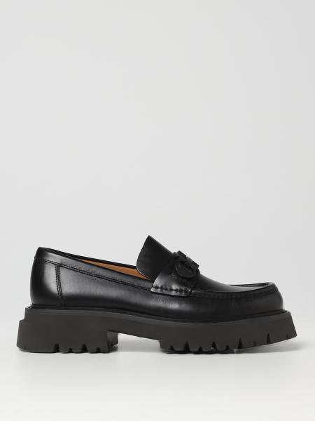 FERRAGAMO: leather loafers with Gancini horsebit - Black | Ferragamo ...