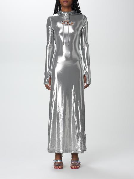 DIESEL: dress for woman - Silver | Diesel dress A110360NIAL online at ...