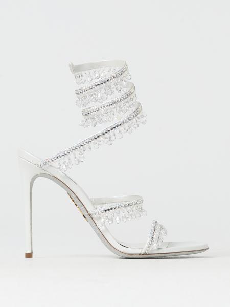 RENE CAOVILLA: Chandelier sandals in rhinestone crystals - Silver ...