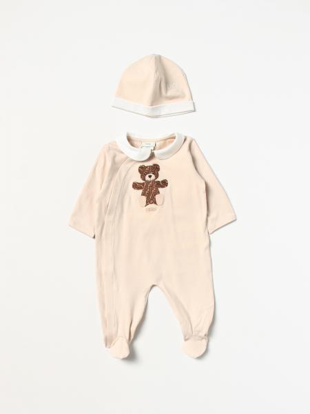 FENDI KIDS: jumpsuit for baby - Beige | Fendi Kids jumpsuit BUK102ST8 ...