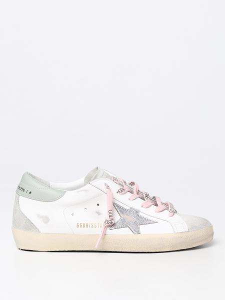 GOLDEN GOOSE: Super-Star sneakers in used leather - White | Golden ...
