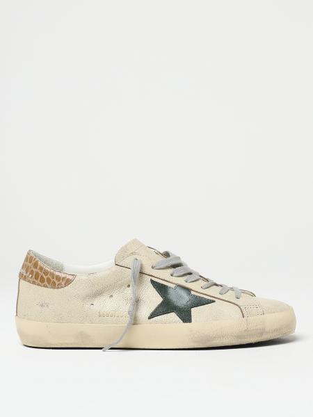 GOLDEN GOOSE: Super-Star sneakers in crackle-print leather - Yellow ...