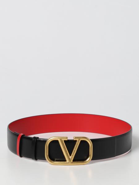 Valentino Garavani Outlet: VLogo leather belt - Black  Valentino Garavani  belt 2W2T0S10ZFR online at