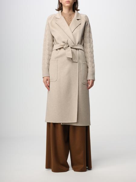 MAX MARA: Hello coat in wool and cashmere - Sand | Max Mara coat ...
