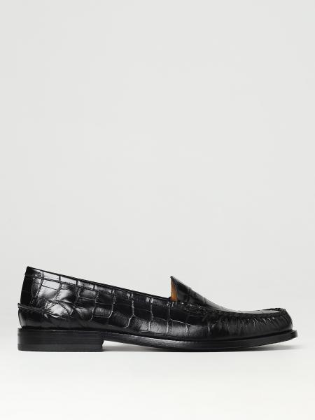 BALLY: moccasins in croco print leather - Black | Bally loafers ...