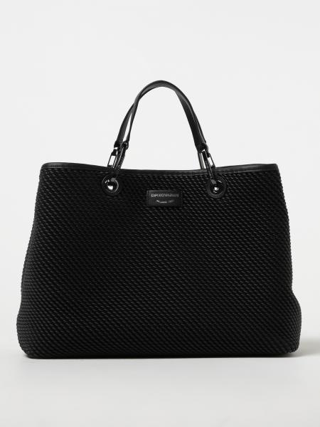 bag in embossed synthetic nappa Black Emporio Armani tote